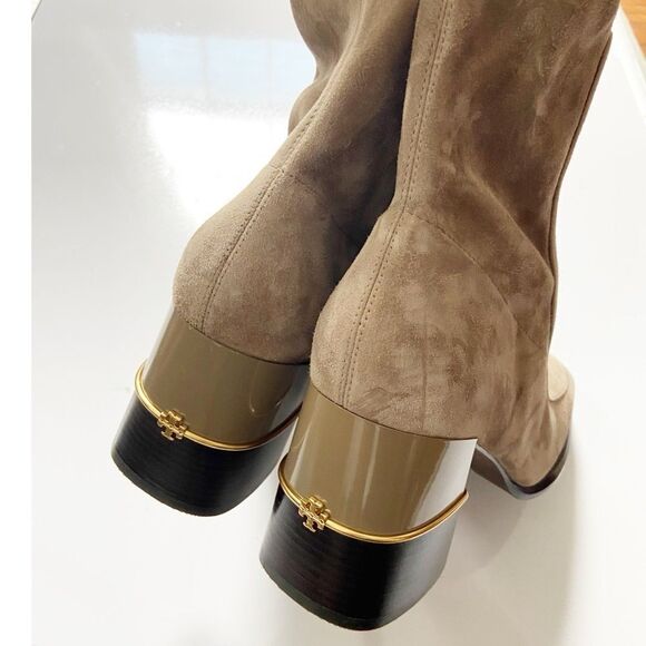 NEW Tory Burch Multi-Logo Stretch Suede Boot size 9 - Picture 10 of 13